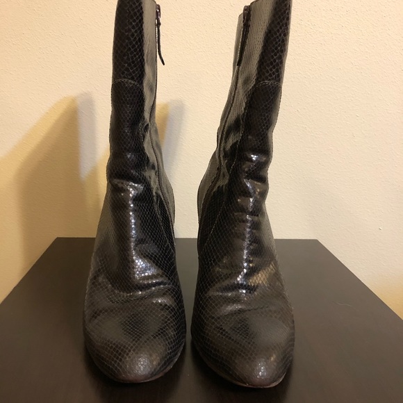 Cole Haan Leather Snakeskin Harper Heeled Boots - Picture 5 of 11